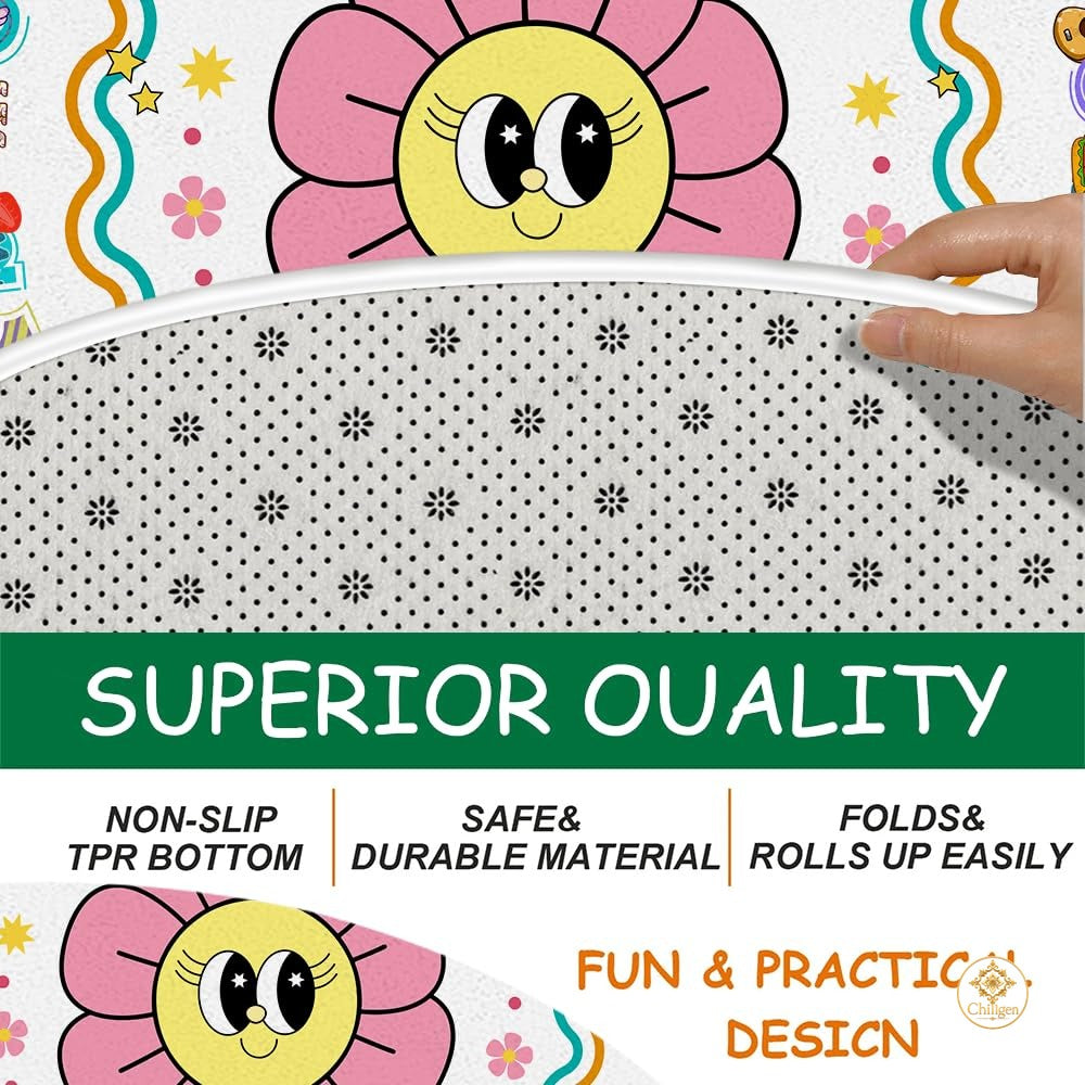 Custom Educational Welcome Mat with ABC and Feelings Design