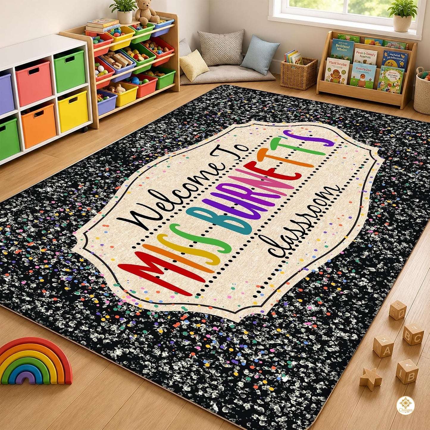 Custom Notebook Welcome Mat for Kids and Classroom - Galaxy Style D02 / 2' x 3' (Rectangular)