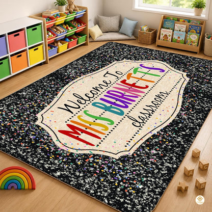 Custom Notebook Welcome Mat for Kids and Classroom - Galaxy Style D02 / 2' x 3' (Rectangular)