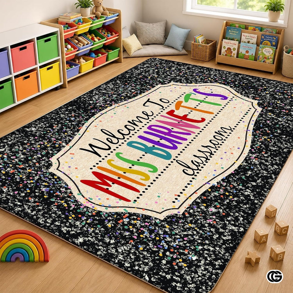 Custom Notebook Welcome Mat for Kids and Classroom - Galaxy Style D02 / 2' x 3' (Rectangular)