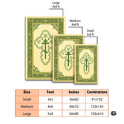 Personalized Orthodox Christian Area Rug, Custom Eastern Orthodox Russian Greek Byzantine Non-Slip Rug for Women Men, IC XC Nika Cross Mat for Living Room, Bedroom, Church Decor (D9)