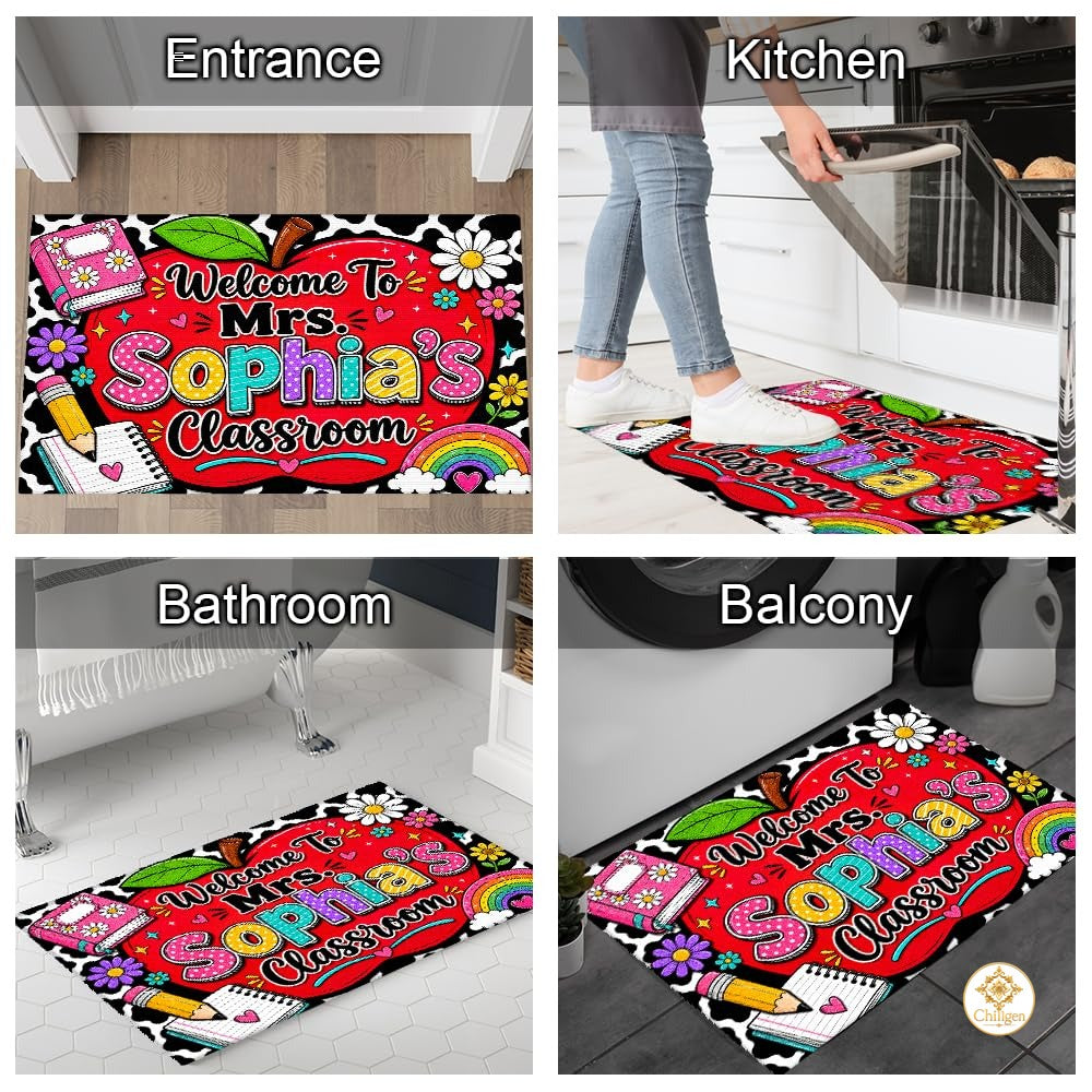 Custom Classroom Welcome Mat for Front Door and Entryway