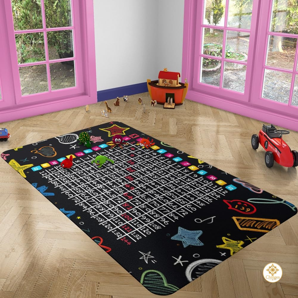 Custom Mathematics Education Rug for Classroom and Playroom