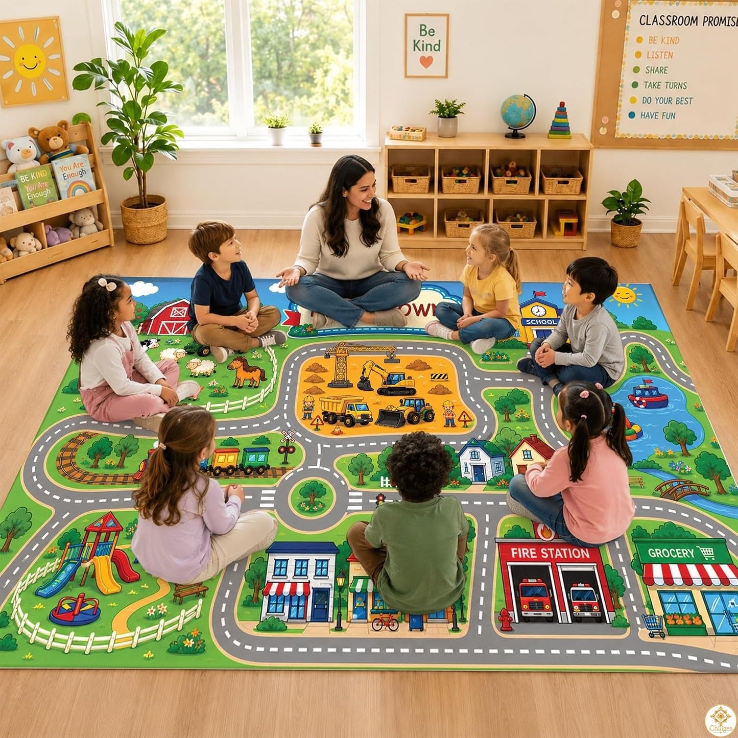 Custom Road Map Area Rug