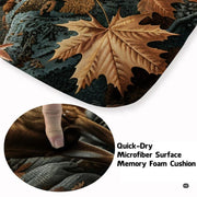 Scenic deer wildlife illustration on an area rug styled inside a rustic forest cottage living room. - thumbnail image 3 of 7