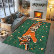 Dimensions and sizing chart for resting tiger meadow green grass area rug - thumbnail image 2 of 9