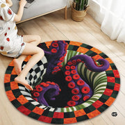 Custom Halloween 3D Effect Optical Illusion Spooky Round Rug (D4)