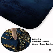 Vintage gold octopus marine carpet displayed in cozy living room interior - thumbnail image 6 of 7