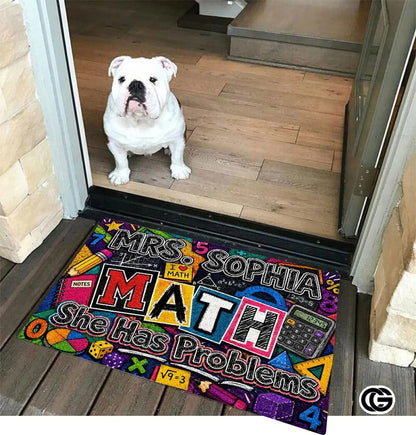 Personalized Welcome Doormat with Teacher Name and Notebook design - Class-12