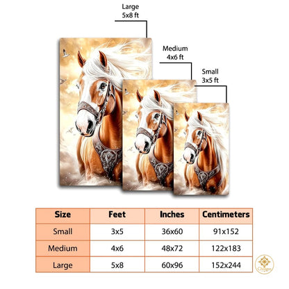 Custom Running Horse Area Rug with Non-Slip Backing