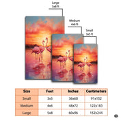 Coastal flamingo landscape area rug grounding a stylish interior layout with tranquil sunset artistry. - thumbnail image 7 of 7