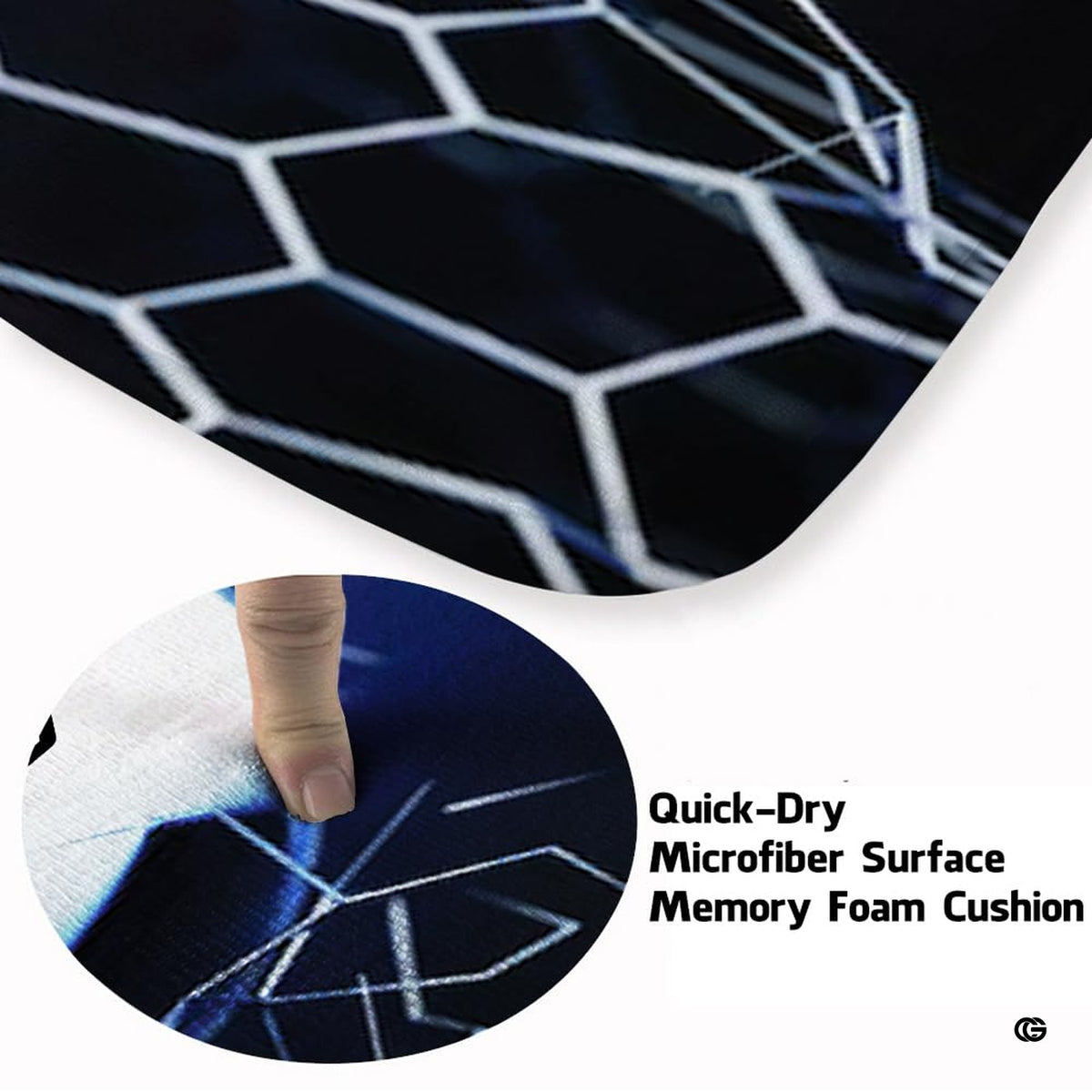 Close-up view of the soft microfiber surface and detailed soccer ball artwork