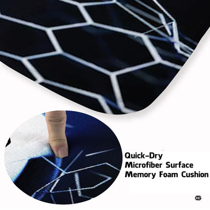 Close-up view of the soft microfiber surface and detailed soccer ball artwork - thumbnail image 3 of 7