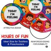 Wheel of Feelings and Emotions Round Rug, Educational Mental Health Rug for Classroom, Educational Animal Shape School Mat, Back to School Gift (Feeling 1)