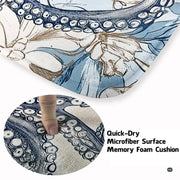 Octopus floral area rug displayed beside living room couch and side table. - thumbnail image 7 of 7