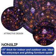 Custom Halloween 3D Optical Illusion Round Rug Skeleton Horror Area Rug (1, #8)