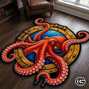 Custom Octopus Welcome Mat with Sea Monster and Name