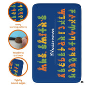 Non-slip grip backing texture and resilient construction of educational area rug. - thumbnail image 6 of 9