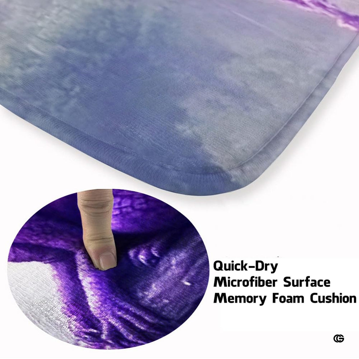 Close-up view of the soft microfiber surface, horned dragon scales, and wisteria flowers