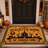 Halloween Door Mat Outdoor, Custom Spooky Welcome Mat with Black Cat and Pumpkin, Fall Front Door Mat for Porch Entryway Decor #1