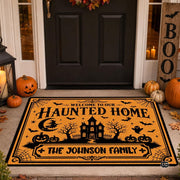 Halloween Door Mat Outdoor, Custom Spooky Welcome Mat with Black Cat and Pumpkin, Fall Front Door Mat for Porch Entryway Decor #1