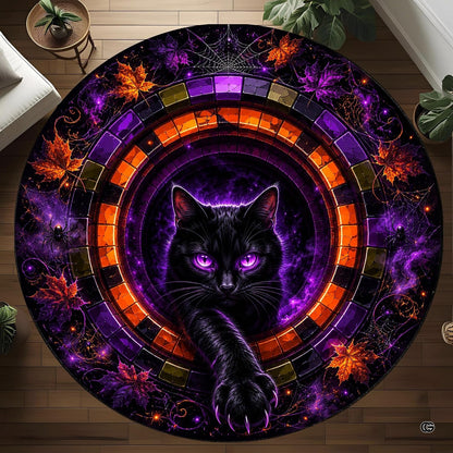 Custom Halloween 3D Optical Illusion Round Rug Skeleton Horror Area Rug (1, #14)