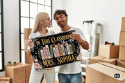 Personalized Welcome Doormat with Teacher Name and Notebook Art - Class-18