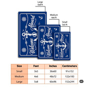 Custom Boat Rug, Personalized Welcome Aboard Mat with Boat Name, Nautical Area Rug for Deck, Entryway or Floor, Anchor Marine Decor, Boating Gift (Boat Rug 07)