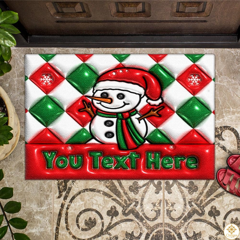 Personalized Christmas Doormat with Family Name and Address