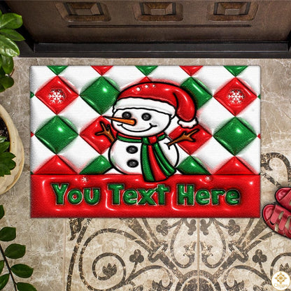 Personalized Christmas Doormat with Family Name and Address
