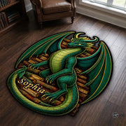 Custom Dragon Shaped Area Rug, Personalized Library Western Dragon Shaped Floor Mat Book Rug, Non-Slip Reading Room Carpet for Living Room, Bedroom, Dorm, Kids Room, Fans Lover (D10)