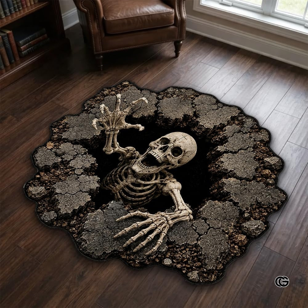 Personalized Halloween 3D Optical Illusion Shaped Rug (A03)