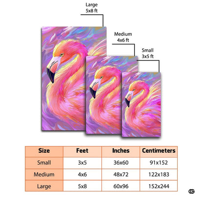 Close-up view of expressive painterly brushwork and coral avian details on a decorative area rug. - thumbnail image 3 of 7