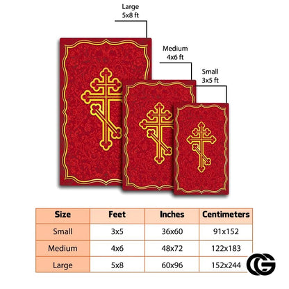Personalized Orthodox Welcome Mat with Cross and Eagle