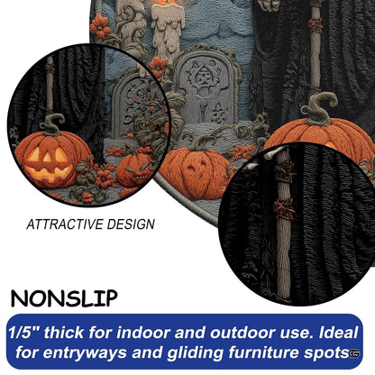 Custom Halloween 3D Optical Illusion Round Rug Skeleton Horror Area Rug (1, #3)
