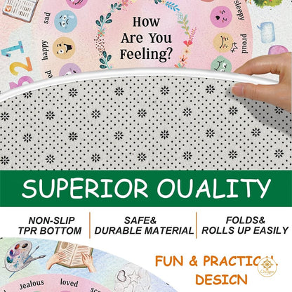 Custom Feelings Wheel Welcome Mat for Classroom and Office