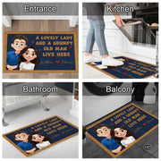Personalized Family Couple Doormat, Custom Couple Husband Wife Doormat Gift, Outdoor Front Door Rug on Birthday, Christmas, Anniversaries, Valentine's Day for Him Her Woman (S4)