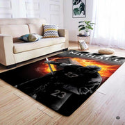 Anti-slip dot backing and hemmed edge stitching on ice hockey area rug - thumbnail image 4 of 7