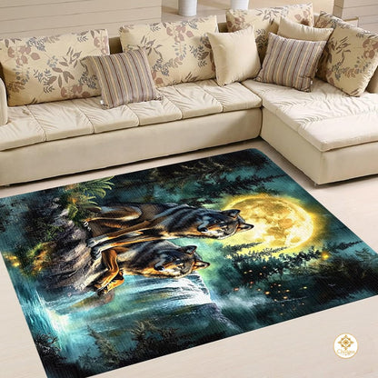 Custom Galaxy Wolves Rug for Bedroom and Living Room - Wolf-ds06