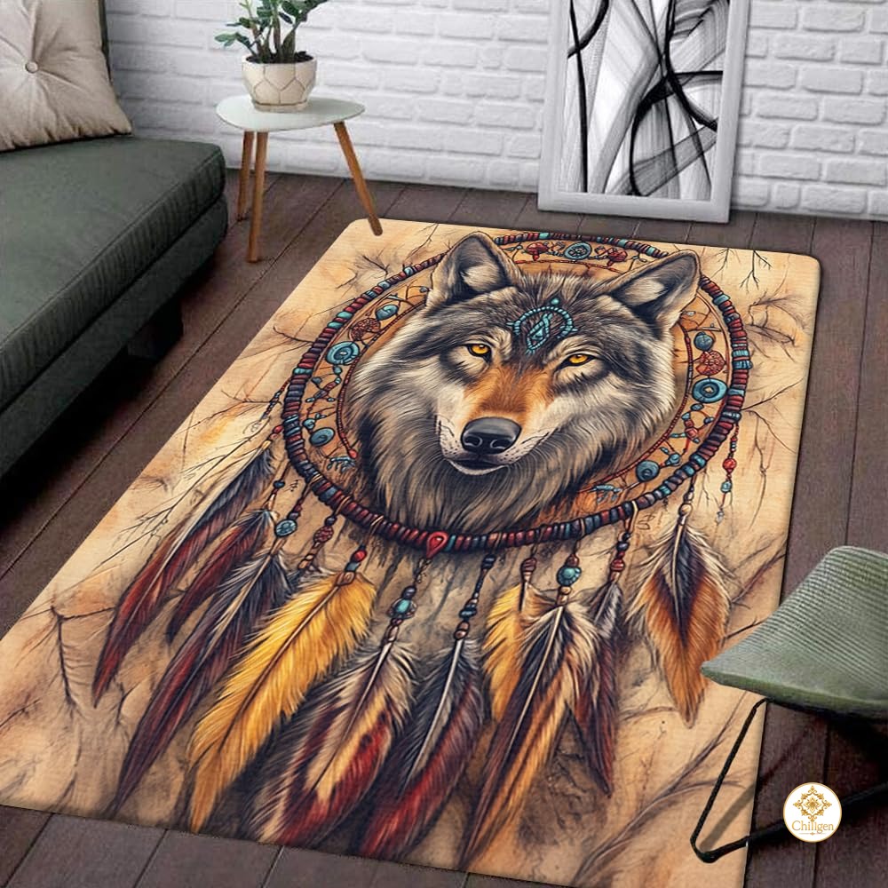 Custom Galaxy Wolves Welcome Mat for Entryway and Living Room