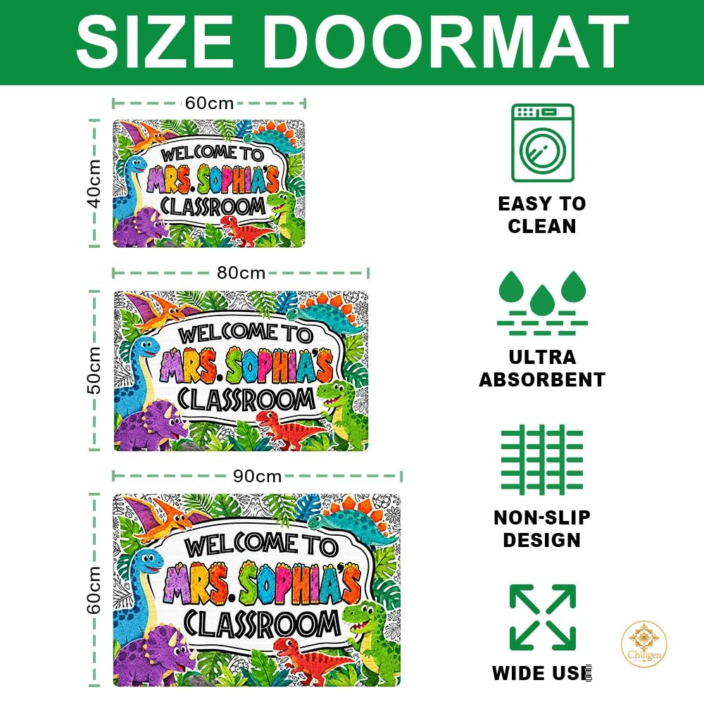 Personalized Classroom Doormat with Custom Teacher Name