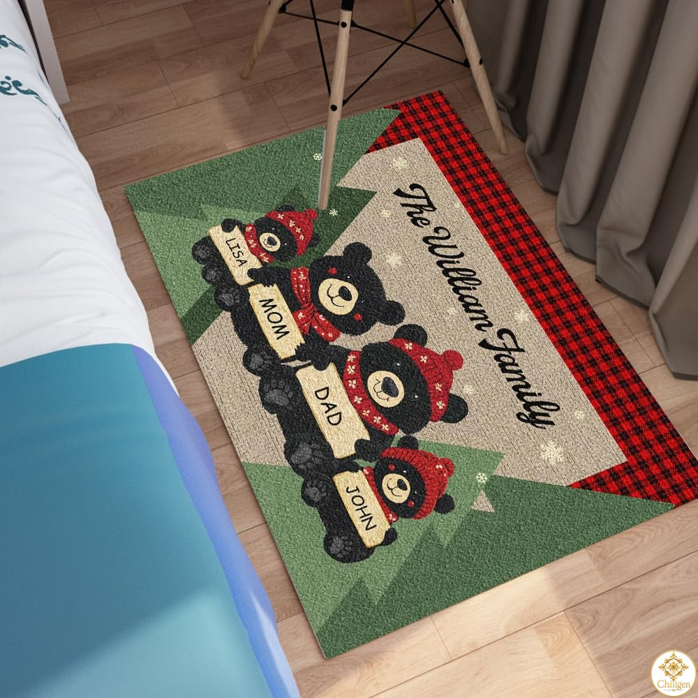 Personalized Christmas Doormat with Family Name and Address