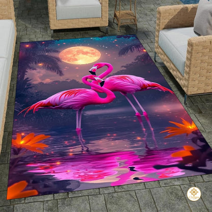 Custom Pink Flamingo Welcome Mat for Entrance and Living Room