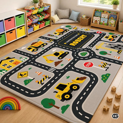 Custom Road Map Area Rug with Personalized City Street Name
