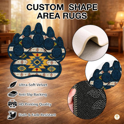 Custom Bear Paw Print Welcome Mat with Non Slip Backing