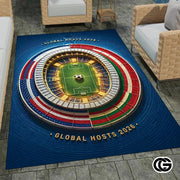 Personalized Soccer Doormat with Trophy and World Flags - D5