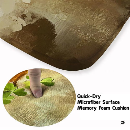 Soft low-pile microfiber fabric and foam cushioning detail of pot of gold rug - thumbnail image 3 of 9