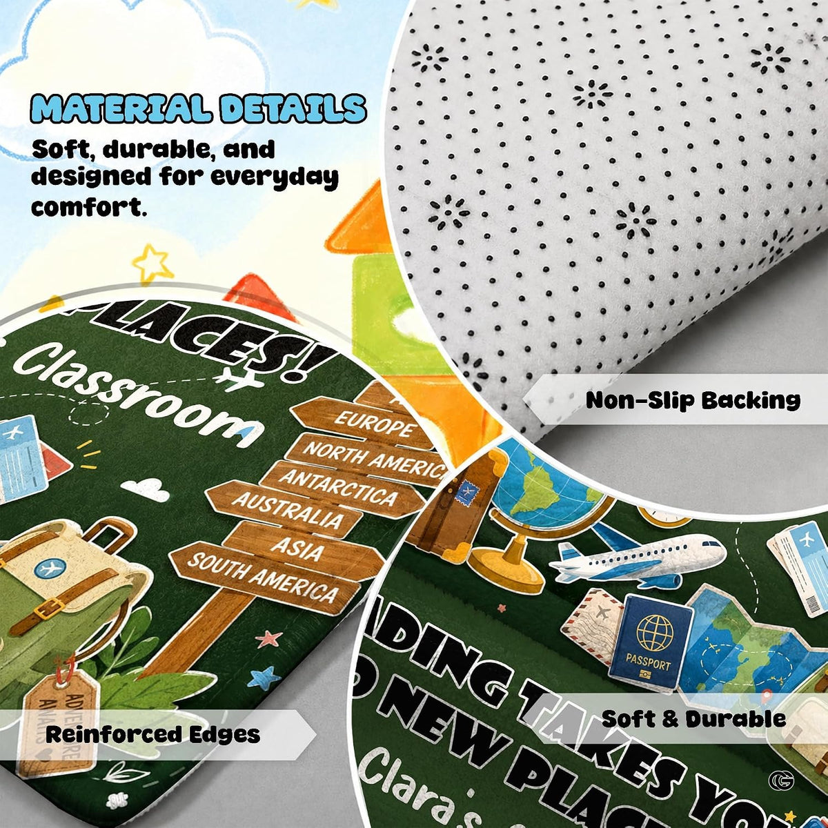 Global exploration voyage teacher area rug - view 7