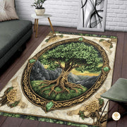 Custom Tree of Life Welcome Mat with Celtic Design and Non-Slip Backing - Tree-ds17