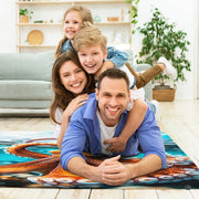 Anti-slip dot backing and clean hemmed edge stitching on giant octopus rug - thumbnail image 4 of 7
